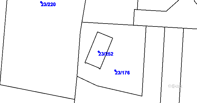 Parcela st. 23/252 v KÚ Orlov, Katastrální mapa
