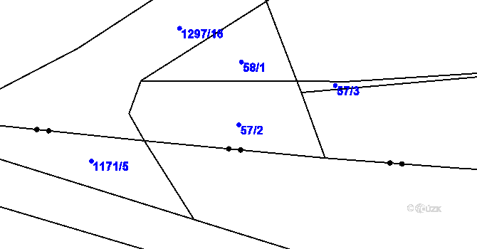 Parcela st. 57/2 v KÚ Orlov u Jistebnice, Katastrální mapa