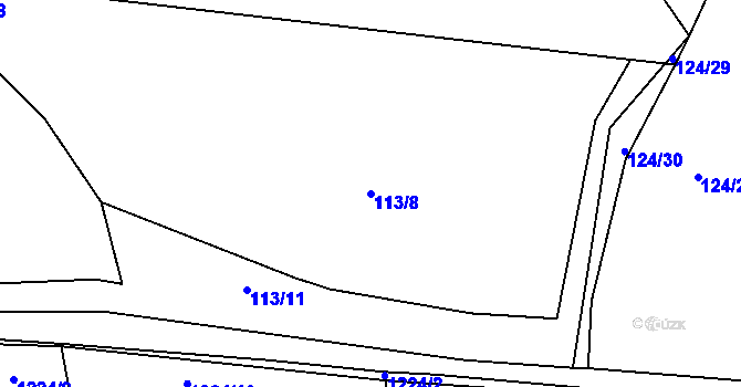 Parcela st. 113/8 v KÚ Orlov u Jistebnice, Katastrální mapa