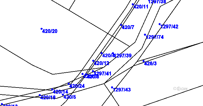 Parcela st. 420/4 v KÚ Orlov u Jistebnice, Katastrální mapa