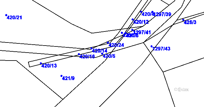 Parcela st. 420/5 v KÚ Orlov u Jistebnice, Katastrální mapa