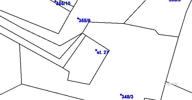 Parcela st. 27 v KÚ Orlov u Jistebnice, Katastrální mapa