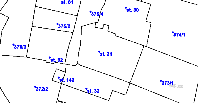 Parcela st. 31 v KÚ Orlov u Jistebnice, Katastrální mapa