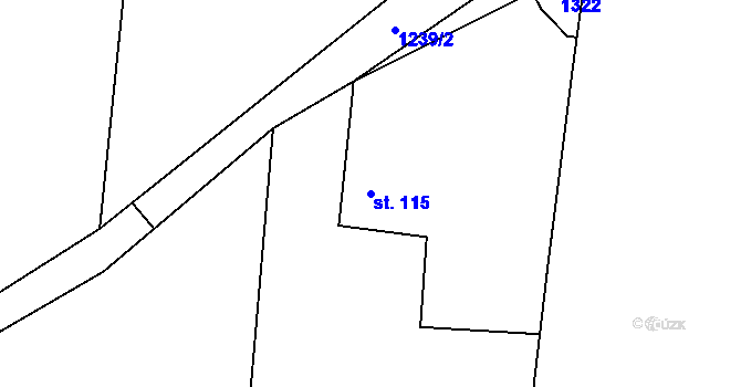 Parcela st. 115 v KÚ Orlov u Jistebnice, Katastrální mapa