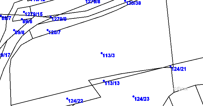 Parcela st. 113/3 v KÚ Orlov u Jistebnice, Katastrální mapa