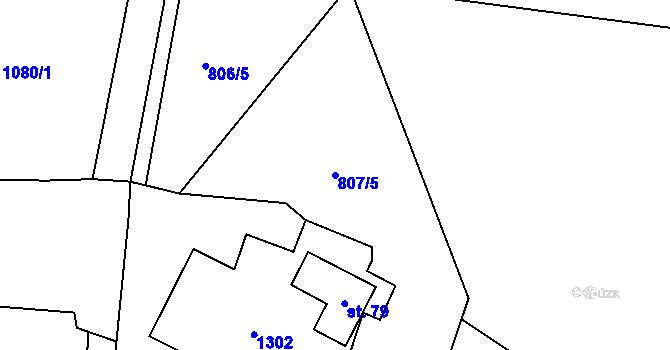 Parcela st. 807/5 v KÚ Orlov u Jistebnice, Katastrální mapa