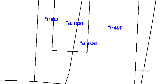 Parcela st. 162/2 v KÚ Orlov u Jistebnice, Katastrální mapa