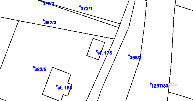 Parcela st. 173 v KÚ Orlov u Jistebnice, Katastrální mapa