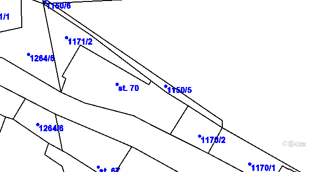 Parcela st. 1150/5 v KÚ Orlov u Jistebnice, Katastrální mapa