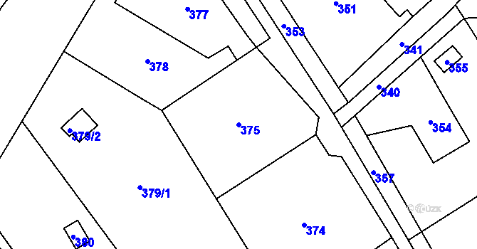 Parcela st. 375 v KÚ Orlová, Katastrální mapa