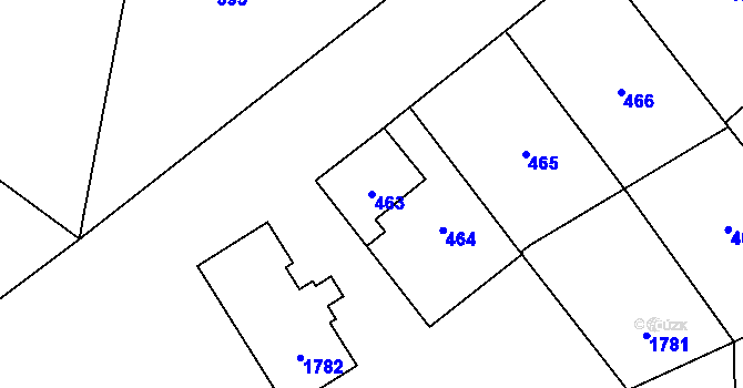Parcela st. 463 v KÚ Orlová, Katastrální mapa