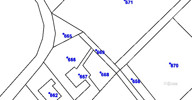Parcela st. 669 v KÚ Orlová, Katastrální mapa
