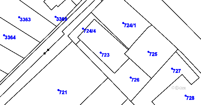 Parcela st. 723 v KÚ Orlová, Katastrální mapa