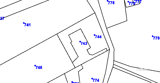 Parcela st. 743 v KÚ Orlová, Katastrální mapa