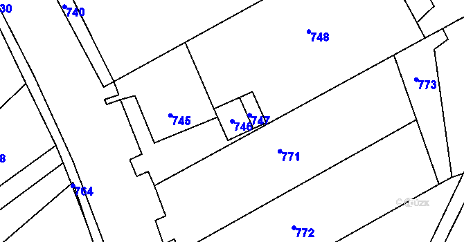 Parcela st. 746 v KÚ Orlová, Katastrální mapa
