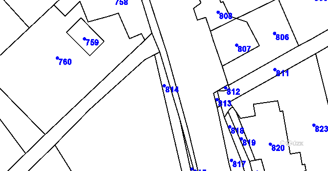 Parcela st. 814 v KÚ Orlová, Katastrální mapa