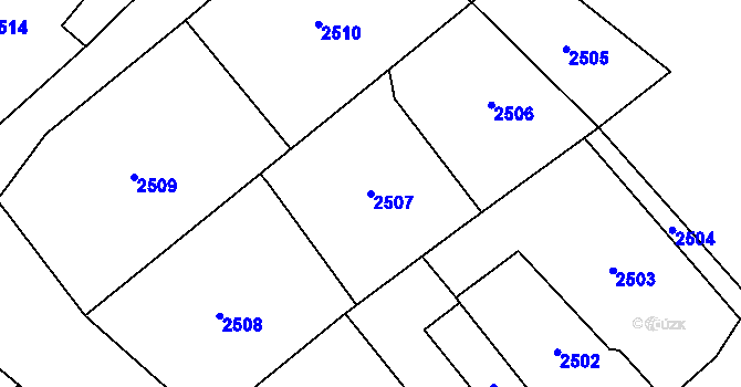 Parcela st. 2507 v KÚ Orlová, Katastrální mapa