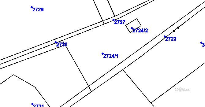 Parcela st. 2724/1 v KÚ Orlová, Katastrální mapa