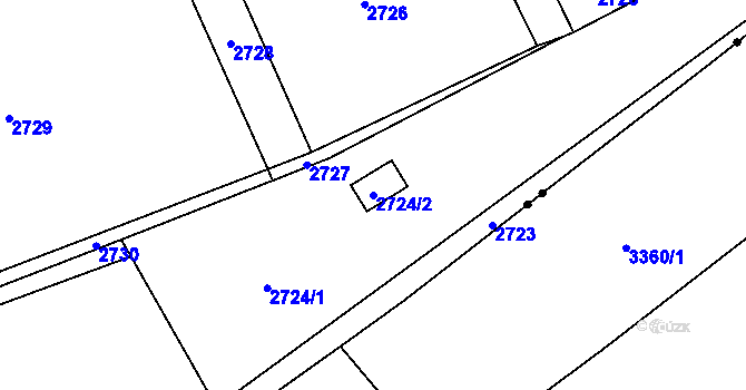 Parcela st. 2724/2 v KÚ Orlová, Katastrální mapa