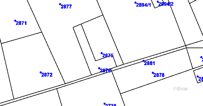 Parcela st. 2875 v KÚ Orlová, Katastrální mapa