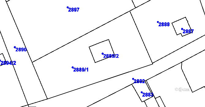 Parcela st. 2889/2 v KÚ Orlová, Katastrální mapa