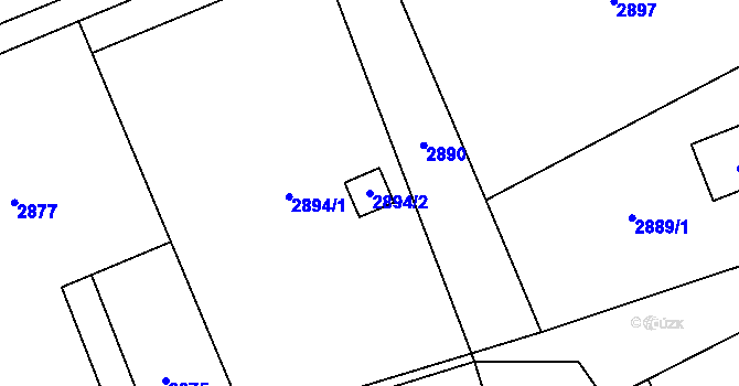 Parcela st. 2894/2 v KÚ Orlová, Katastrální mapa