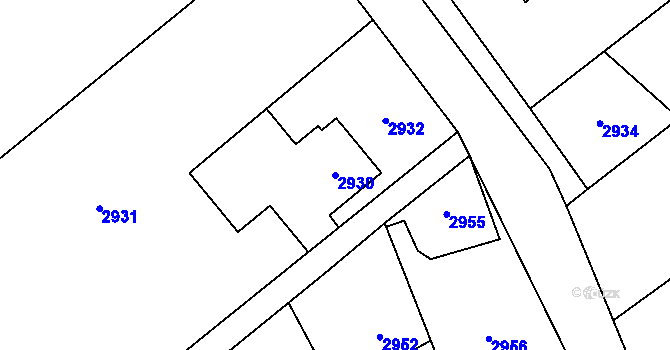 Parcela st. 2930 v KÚ Orlová, Katastrální mapa