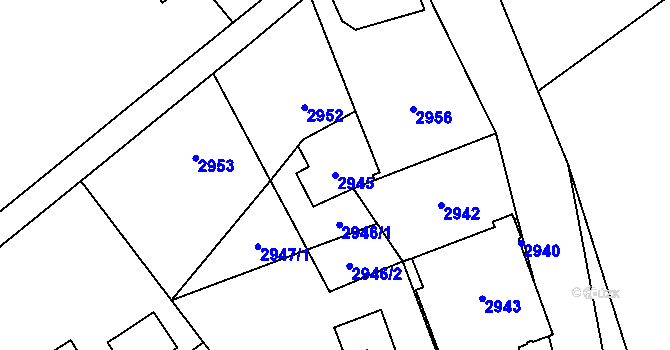 Parcela st. 2945 v KÚ Orlová, Katastrální mapa