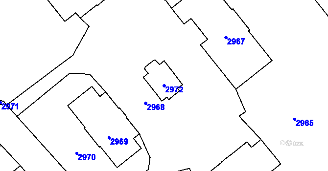 Parcela st. 2972 v KÚ Orlová, Katastrální mapa