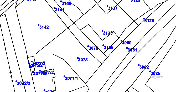 Parcela st. 3079 v KÚ Orlová, Katastrální mapa