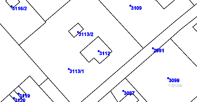 Parcela st. 3112 v KÚ Orlová, Katastrální mapa