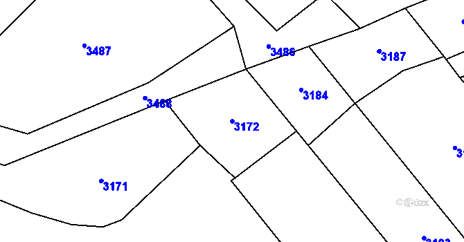 Parcela st. 3172 v KÚ Orlová, Katastrální mapa