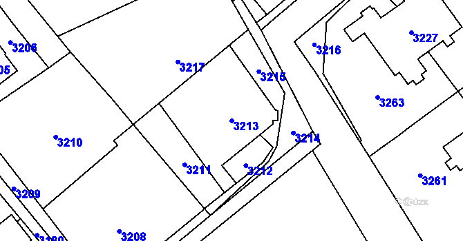 Parcela st. 3213 v KÚ Orlová, Katastrální mapa
