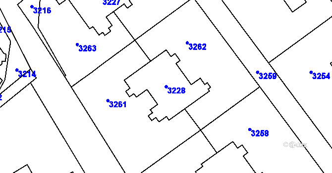 Parcela st. 3228 v KÚ Orlová, Katastrální mapa