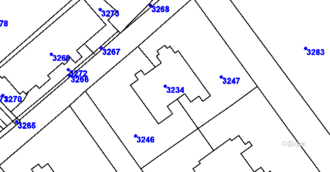 Parcela st. 3234 v KÚ Orlová, Katastrální mapa