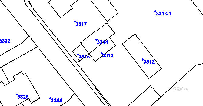 Parcela st. 3313 v KÚ Orlová, Katastrální mapa