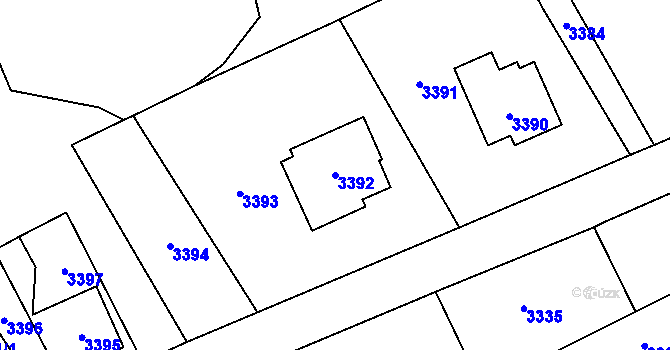 Parcela st. 3392 v KÚ Orlová, Katastrální mapa