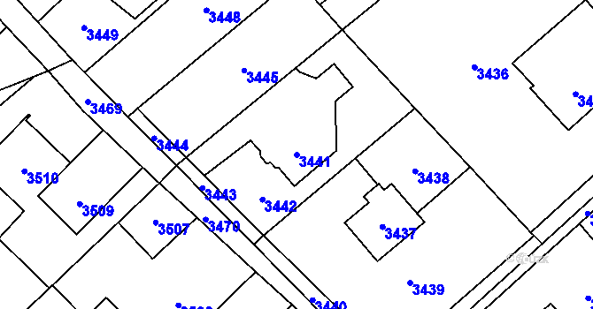 Parcela st. 3441 v KÚ Orlová, Katastrální mapa