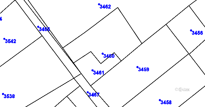 Parcela st. 3460 v KÚ Orlová, Katastrální mapa