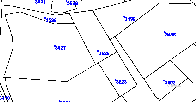 Parcela st. 3526 v KÚ Orlová, Katastrální mapa