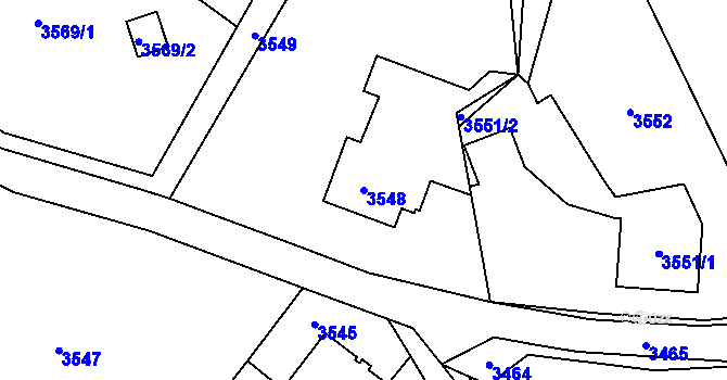 Parcela st. 3548 v KÚ Orlová, Katastrální mapa