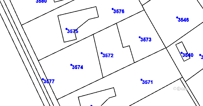Parcela st. 3572 v KÚ Orlová, Katastrální mapa