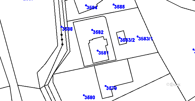 Parcela st. 3581 v KÚ Orlová, Katastrální mapa