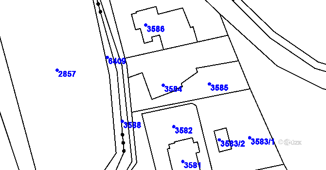 Parcela st. 3584 v KÚ Orlová, Katastrální mapa