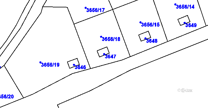 Parcela st. 3647 v KÚ Orlová, Katastrální mapa