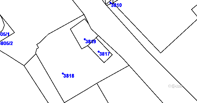 Parcela st. 3817 v KÚ Orlová, Katastrální mapa