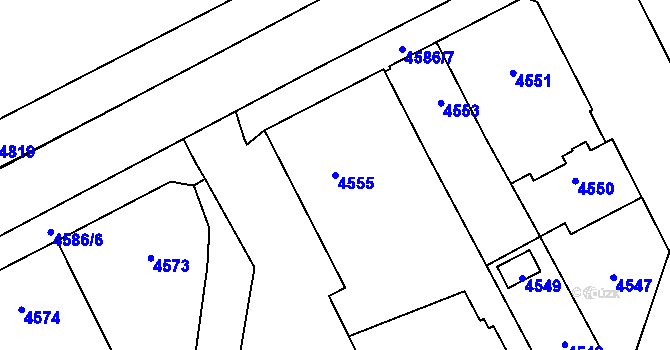Parcela st. 4555 v KÚ Orlová, Katastrální mapa
