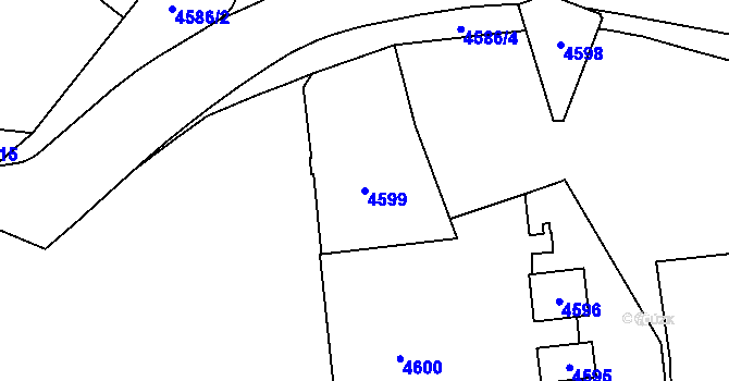 Parcela st. 4599 v KÚ Orlová, Katastrální mapa