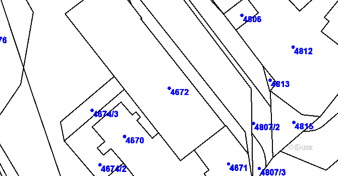 Parcela st. 4672 v KÚ Orlová, Katastrální mapa