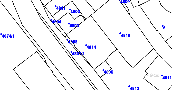 Parcela st. 4814 v KÚ Orlová, Katastrální mapa